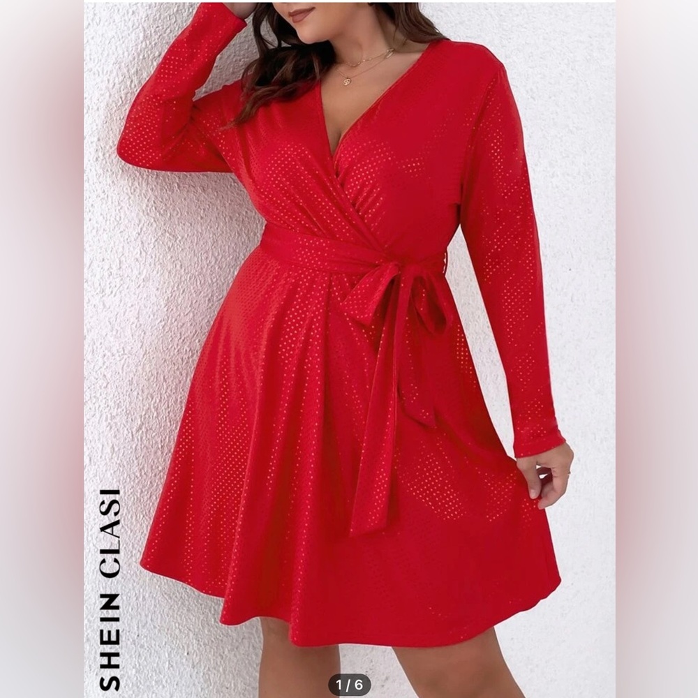 Red, Belted Dress